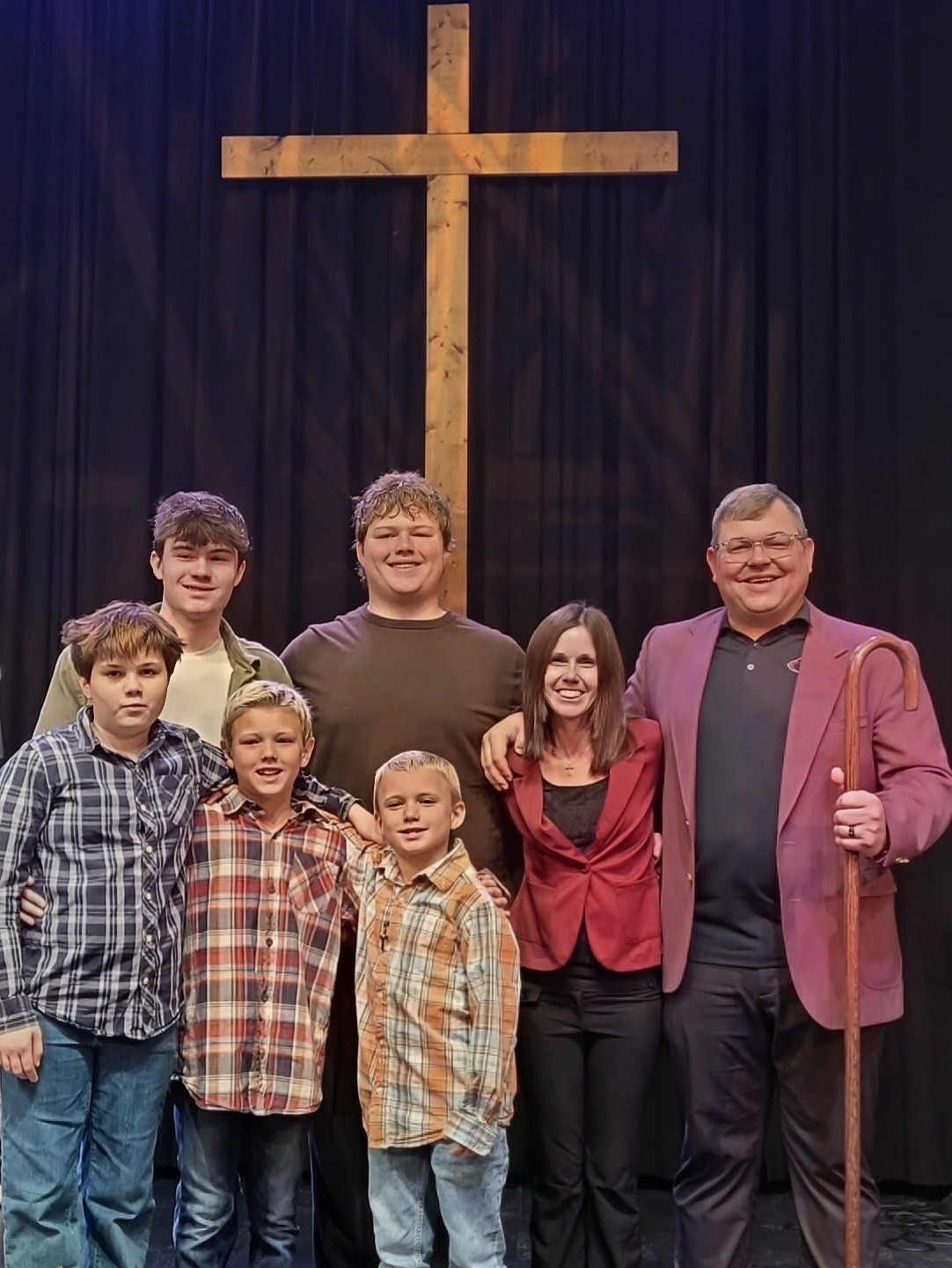 Pastor Scott A. Gray with his wife and sons